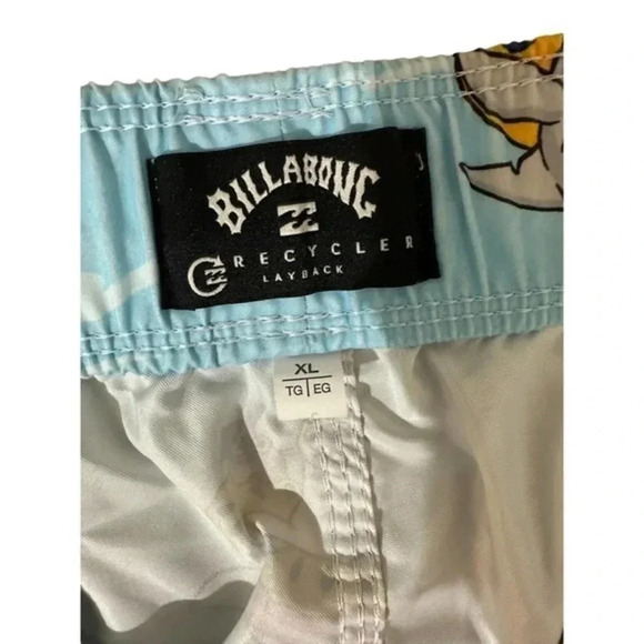 Billabong Good Times Men's Light Blue Shark Volley Shorts‎ Size XL - Picture 4 of 6